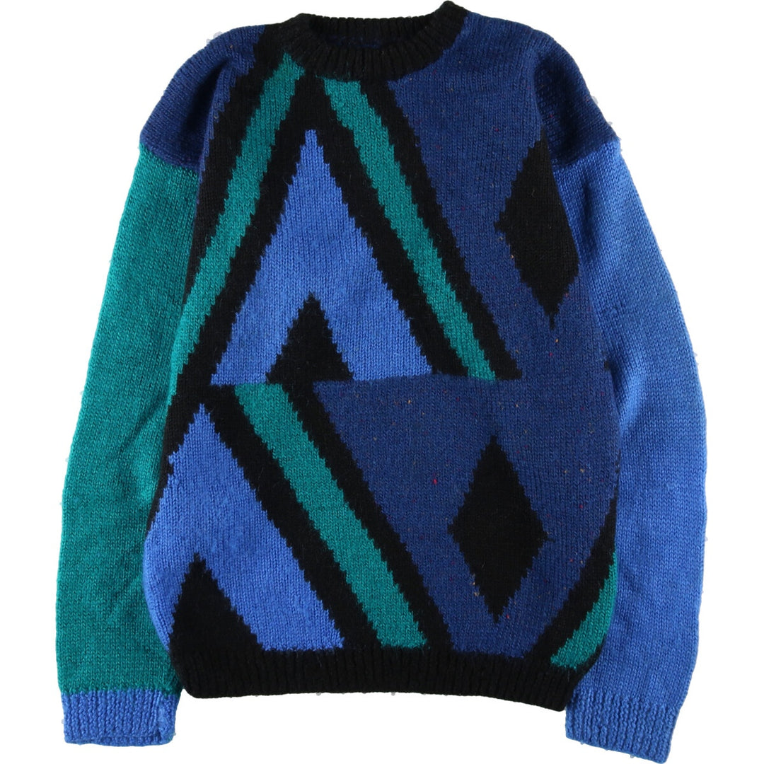 All-over print knit sweater for men, size M /eaa407976