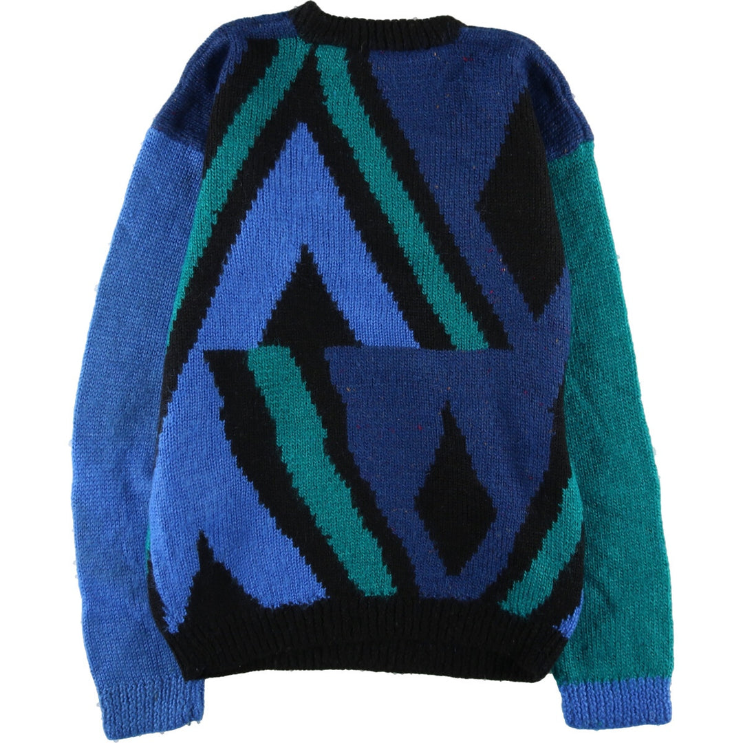 All-over print knit sweater for men, size M /eaa407976