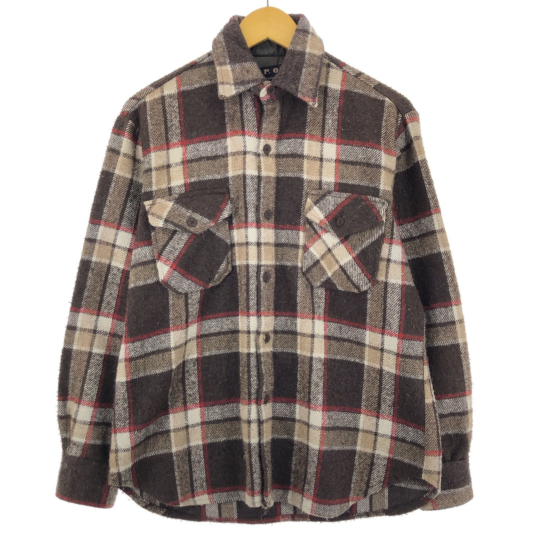 70's CPO Check Pattern Wool CPO Shirt Men's M Vintage /eaa408079