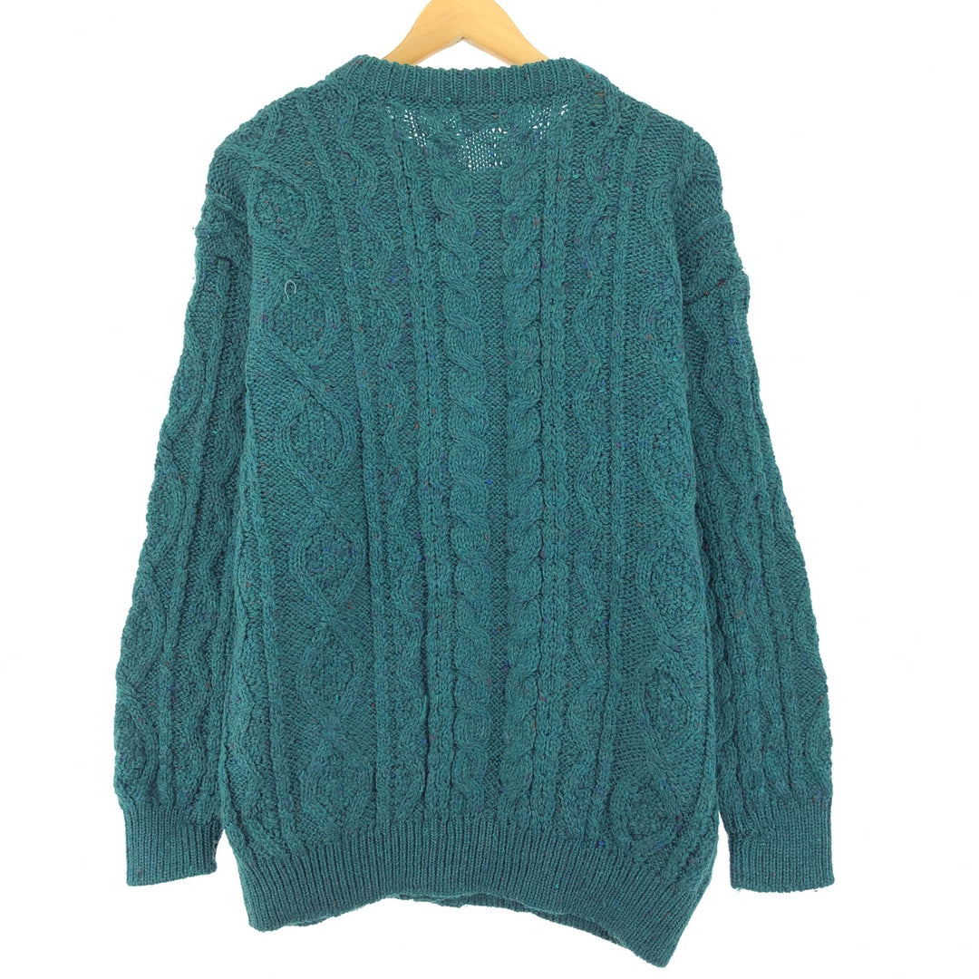 80'S DONEGAL COLLECTION Fisherman Aran Knit Cardigan Made in Ireland Women's XL Vintage /eaa408115