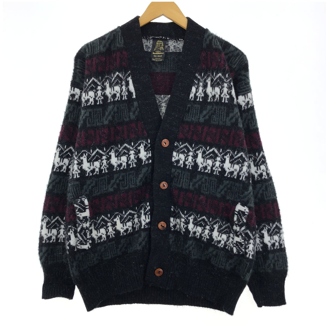 TEJIDOS Ruminahui All-over Print Ecuadorian Knit Cardigan Men's L /eaa408126