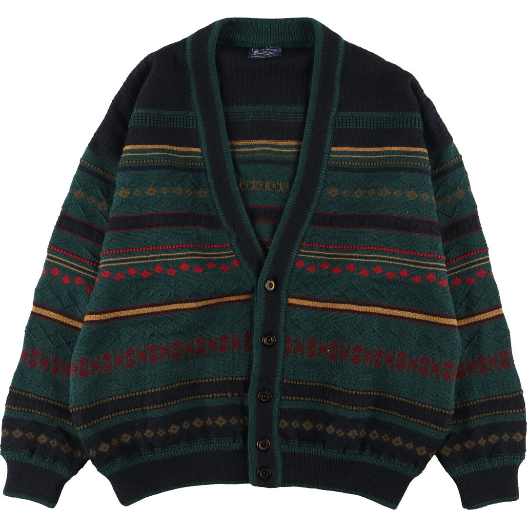 LIMNOS All-over Pattern Wool Knit Cardigan Men's L /eaa408127