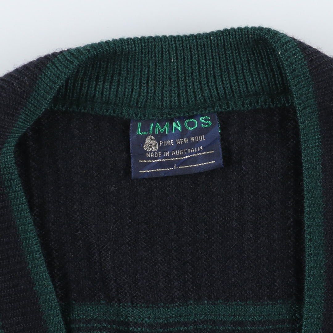 LIMNOS All-over Pattern Wool Knit Cardigan Men's L /eaa408127