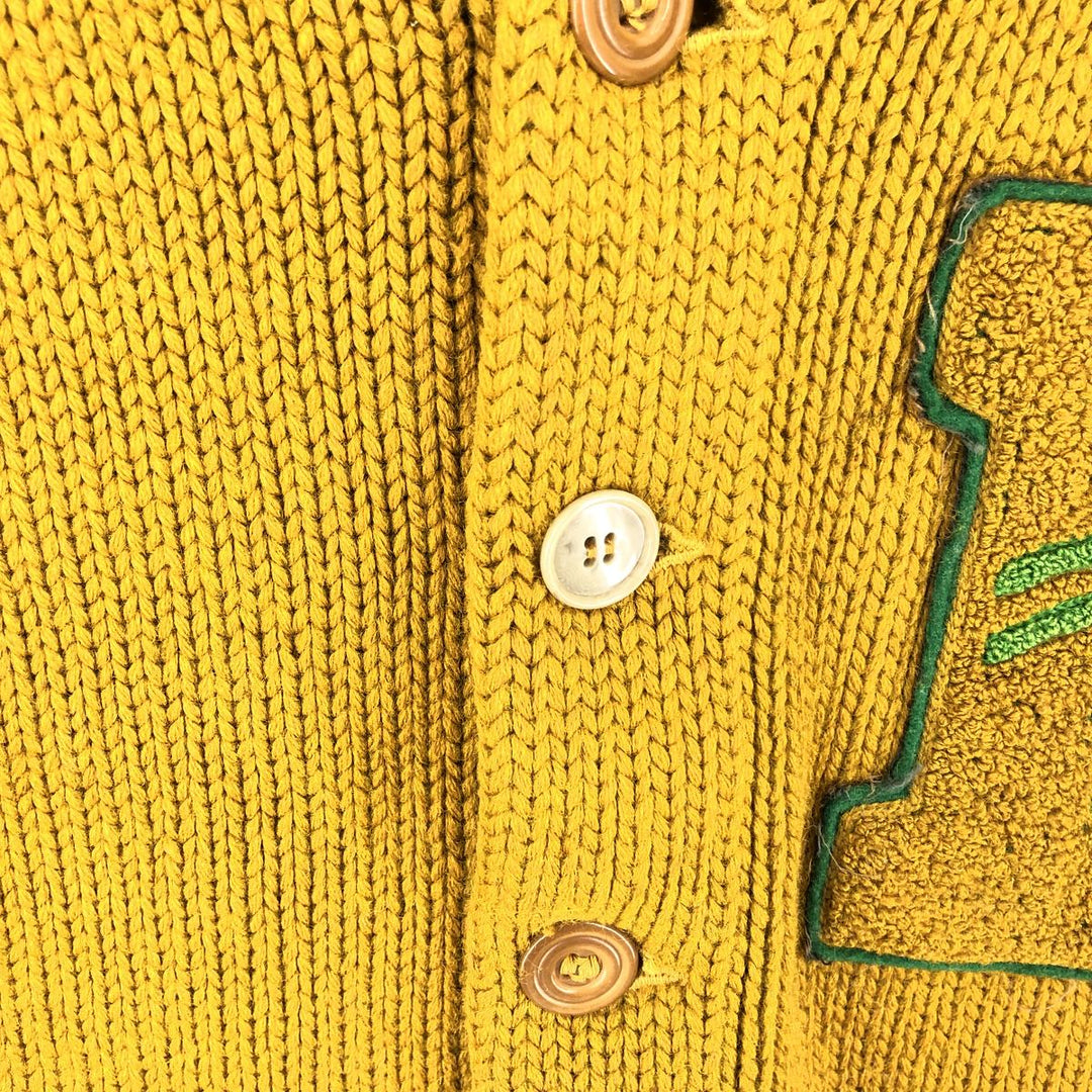 DECKERS wool lettered knit cardigan from the 50'S to 60s, men's size S, vintage /eaa408158