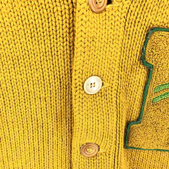 DECKERS wool lettered knit cardigan from the 50'S to 60s, men's size S, vintage /eaa408158