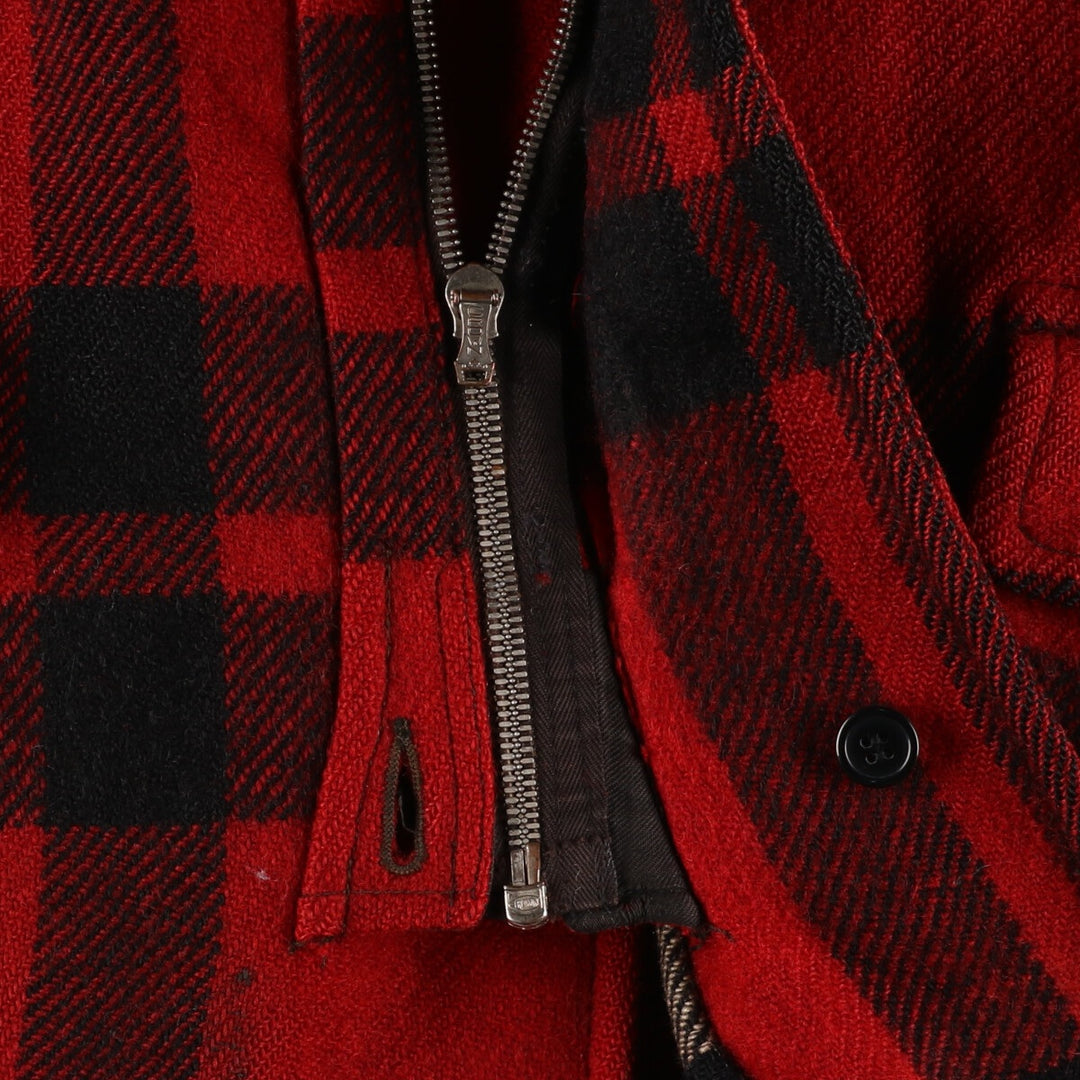 60'S UNKNOWN Check Pattern Wool Jacket Men's L Vintage /eaa408267