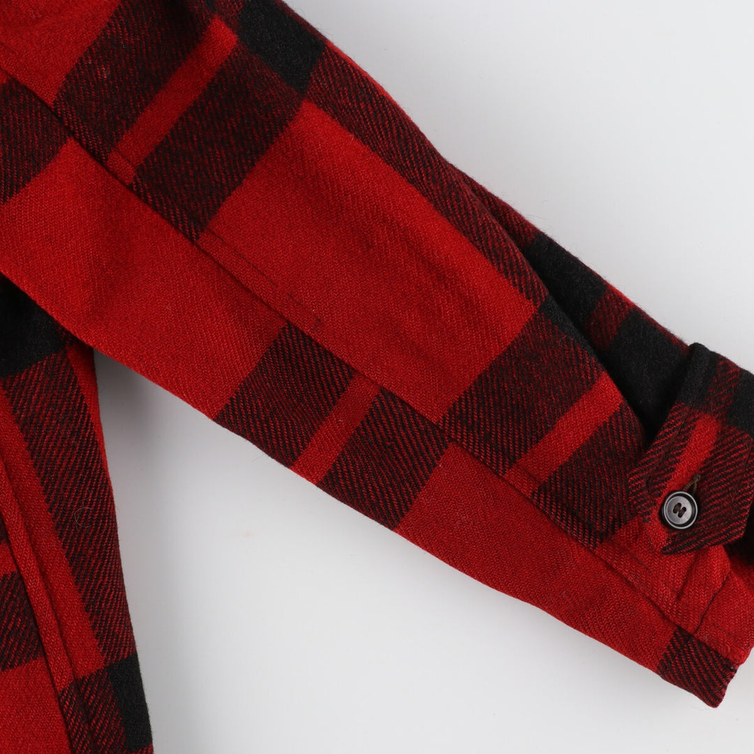 60'S UNKNOWN Check Pattern Wool Jacket Men's L Vintage /eaa408267