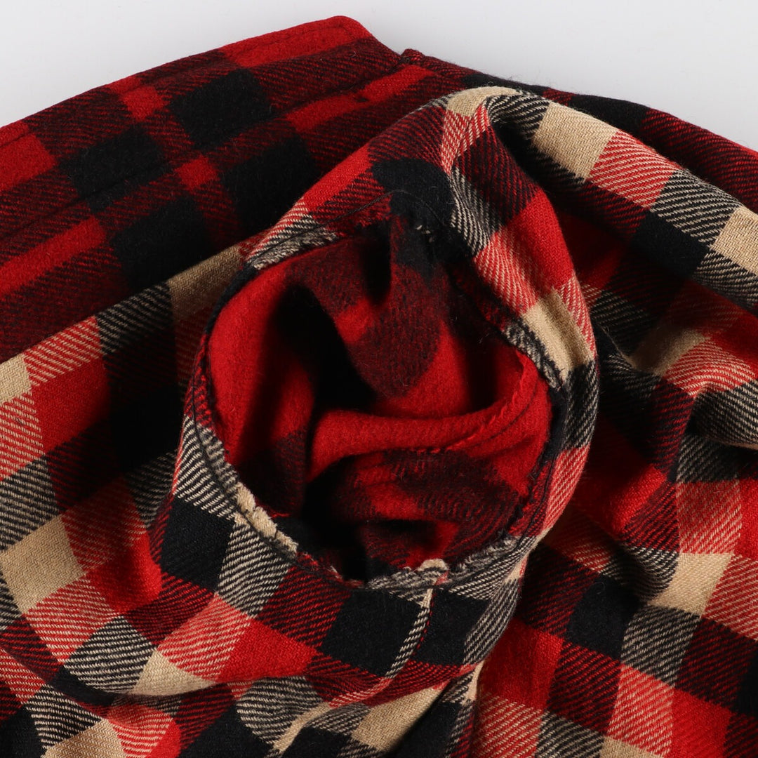 60'S UNKNOWN Check Pattern Wool Jacket Men's L Vintage /eaa408267