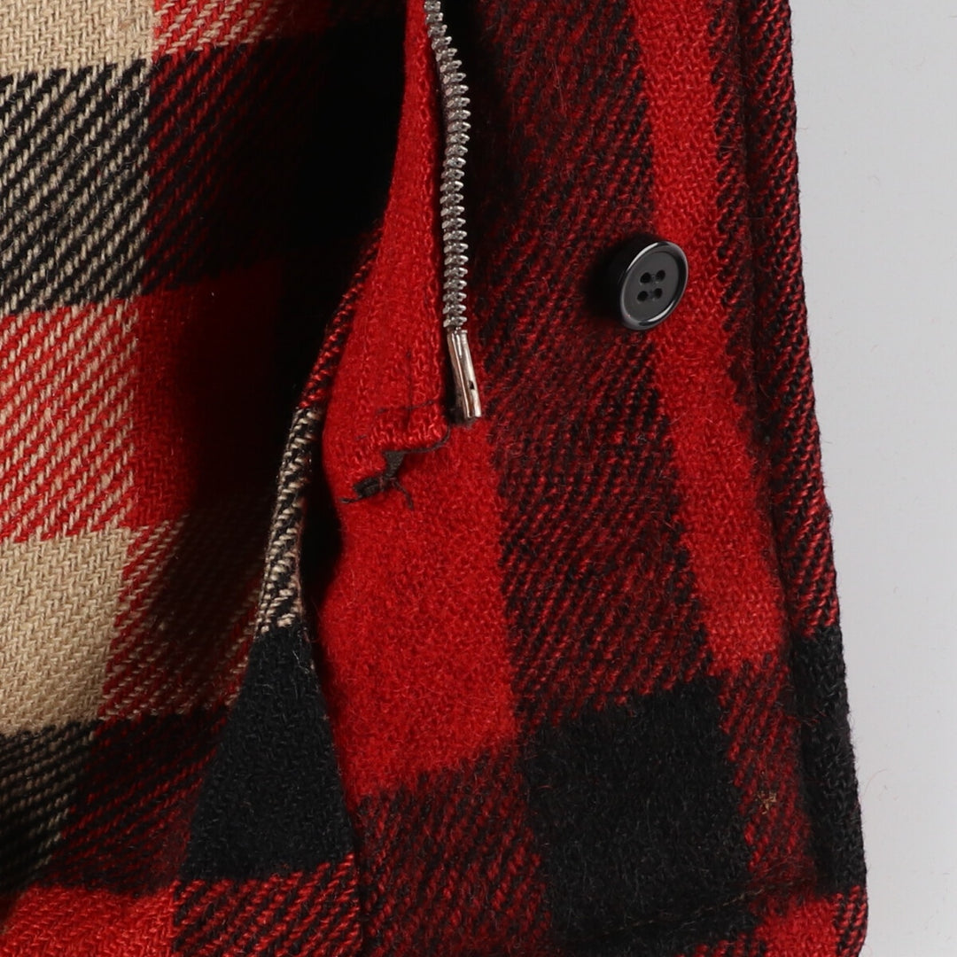 60'S UNKNOWN Check Pattern Wool Jacket Men's L Vintage /eaa408267