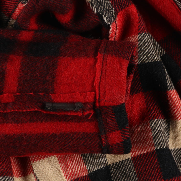 60'S UNKNOWN Check Pattern Wool Jacket Men's L Vintage /eaa408267