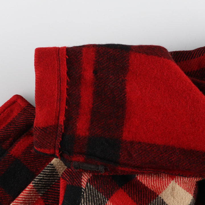 60'S UNKNOWN Check Pattern Wool Jacket Men's L Vintage /eaa408267