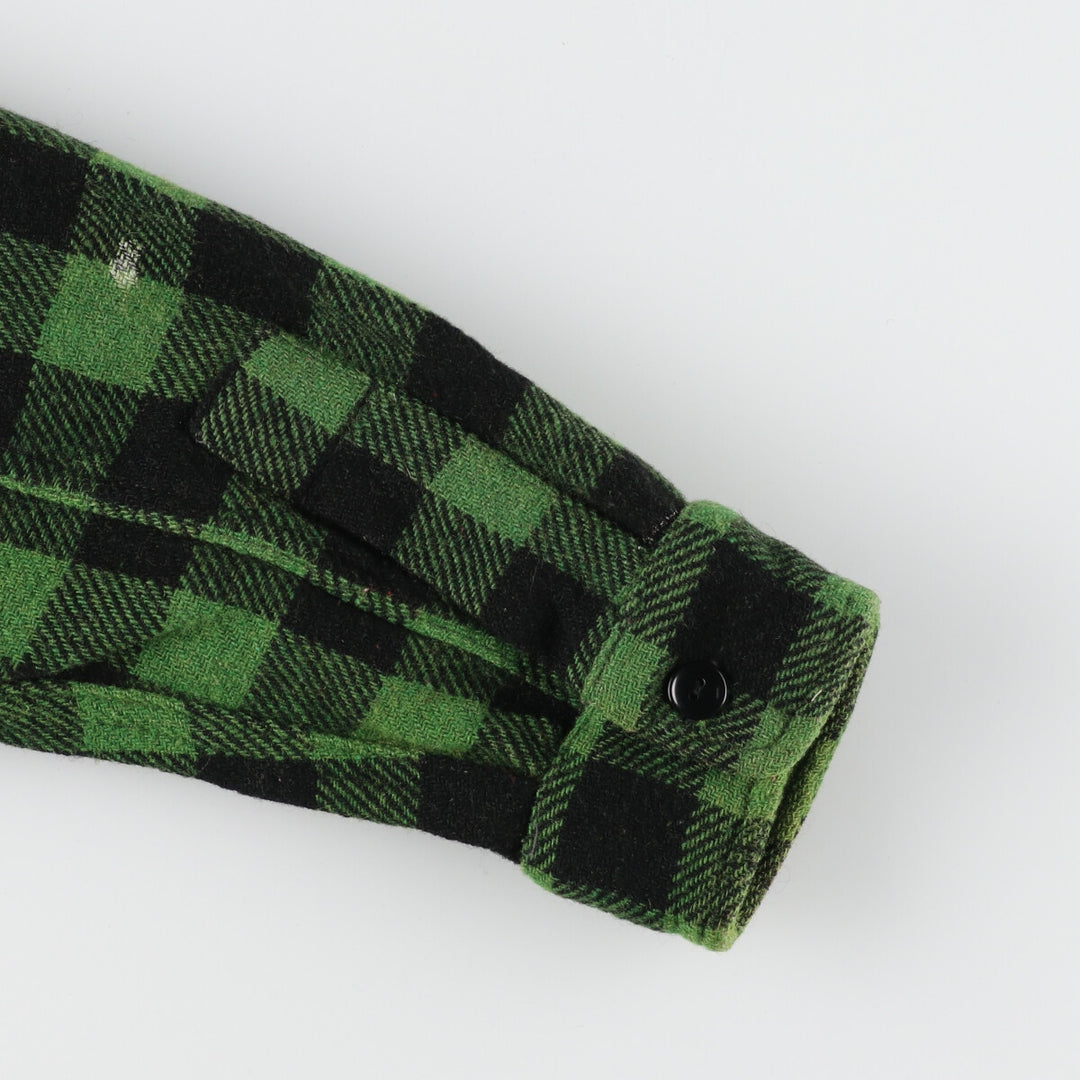 1940'S ~ JCPenney Buffalo Check Half Zip Wool Shirt Men's S Vintage / eaa408269