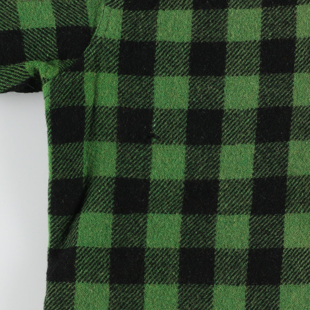 1940'S ~ JCPenney Buffalo Check Half Zip Wool Shirt Men's S Vintage / eaa408269