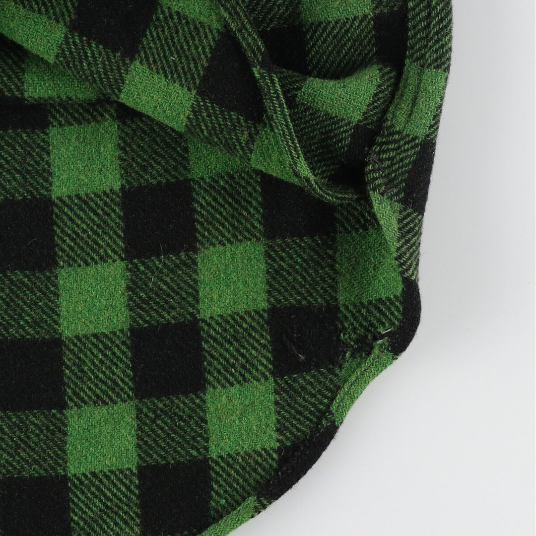 1940'S ~ JCPenney Buffalo Check Half Zip Wool Shirt Men's S Vintage / eaa408269