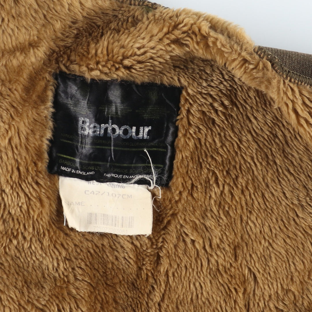 80s-90'S Barbour A297 LINING Old 3 Warrant Pile Liner Vest Made in England C42/42.1" Men's L Vintage /eaa408708