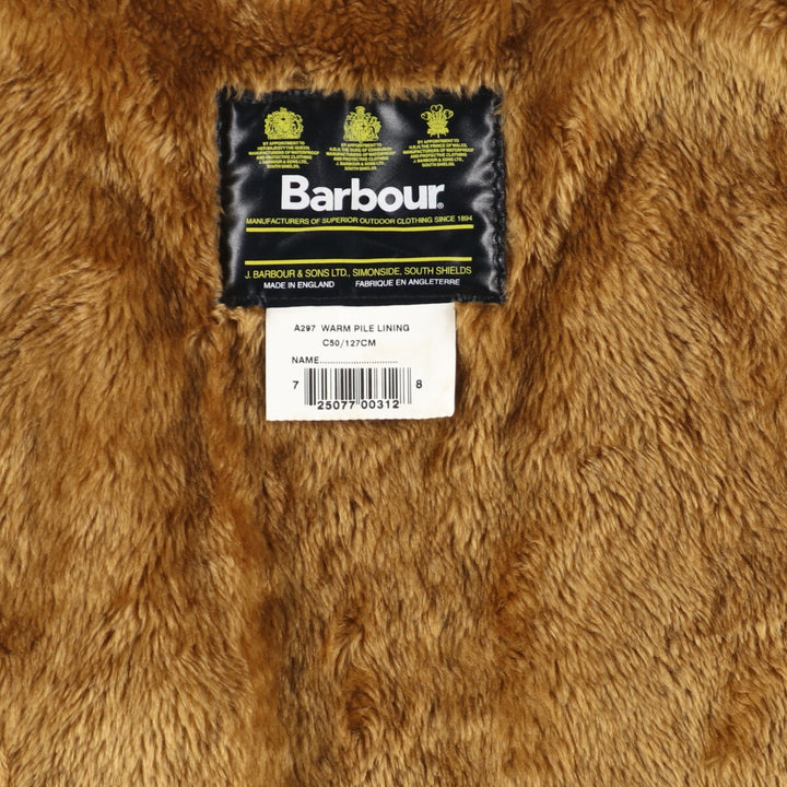 80s~90'S Barbour A297 WARM PILE LINING Former 3 Warrant Pile Liner Vest Made in England C50/50" Men's XXL /eaa408712