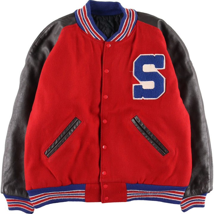 Leather sleeve wool varsity jacket award jacket varsity jacket men's XL /eaa408978