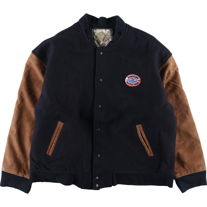 saxon leather sleeve wool varsity jacket award jacket varsity jacket made in canada men's xl /eaa408979