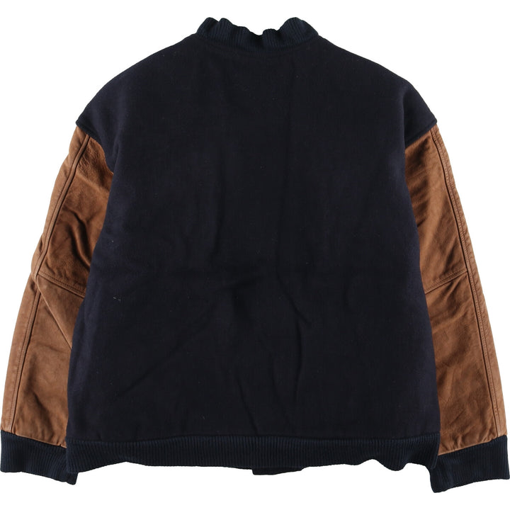 saxon leather sleeve wool varsity jacket award jacket varsity jacket made in canada men's xl /eaa408979