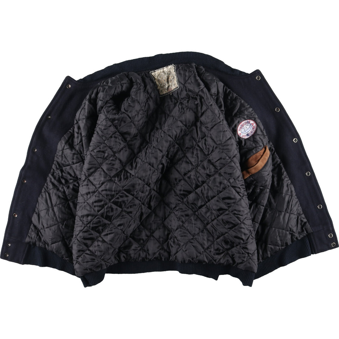 saxon leather sleeve wool varsity jacket award jacket varsity jacket made in canada men's xl /eaa408979