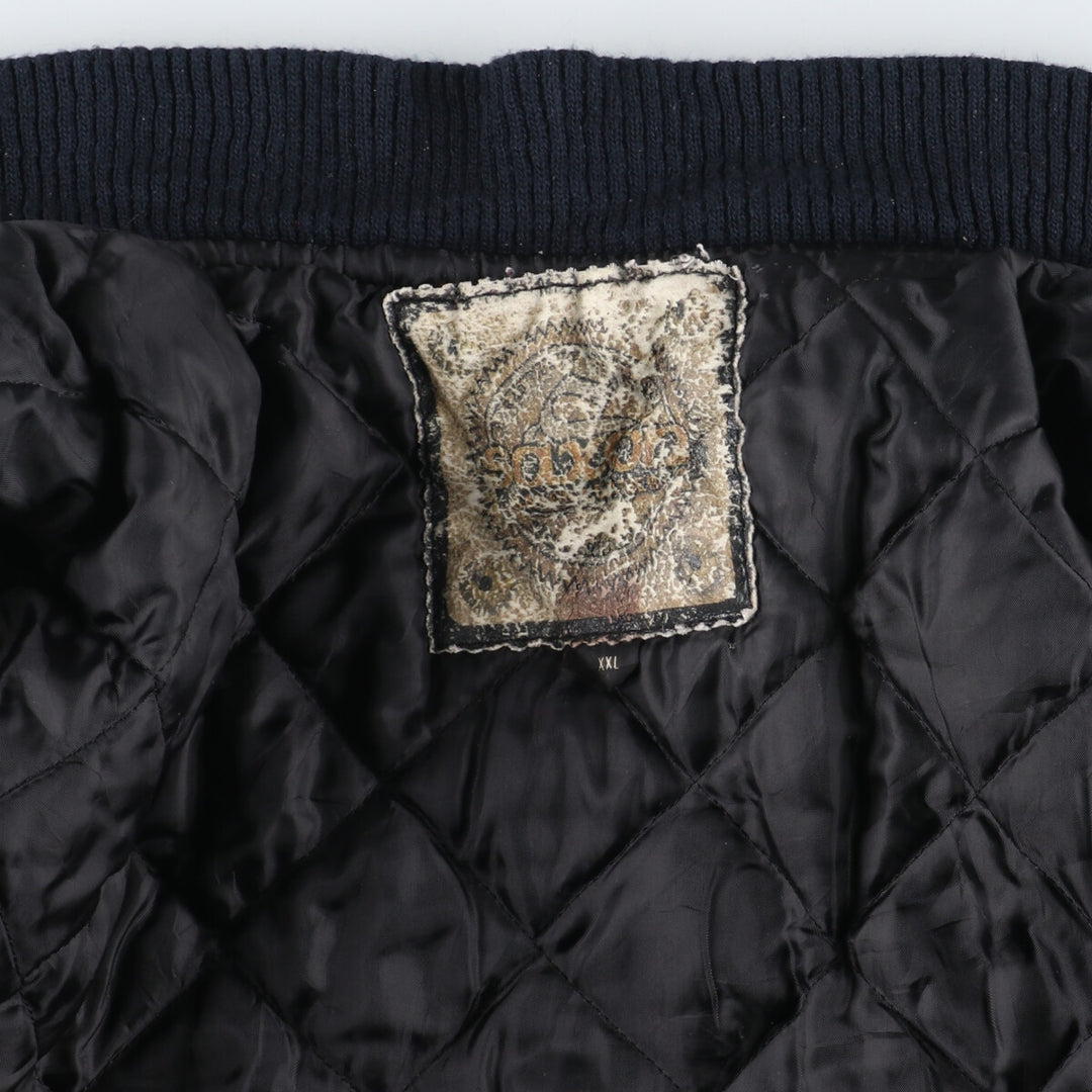 saxon leather sleeve wool varsity jacket award jacket varsity jacket made in canada men's xl /eaa408979