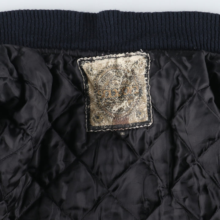 saxon leather sleeve wool varsity jacket award jacket varsity jacket made in canada men's xl /eaa408979