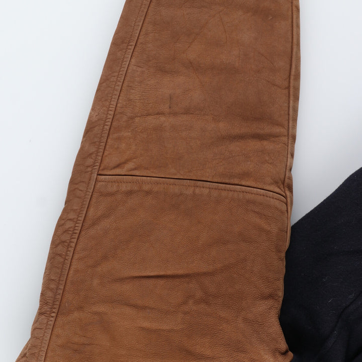 saxon leather sleeve wool varsity jacket award jacket varsity jacket made in canada men's xl /eaa408979