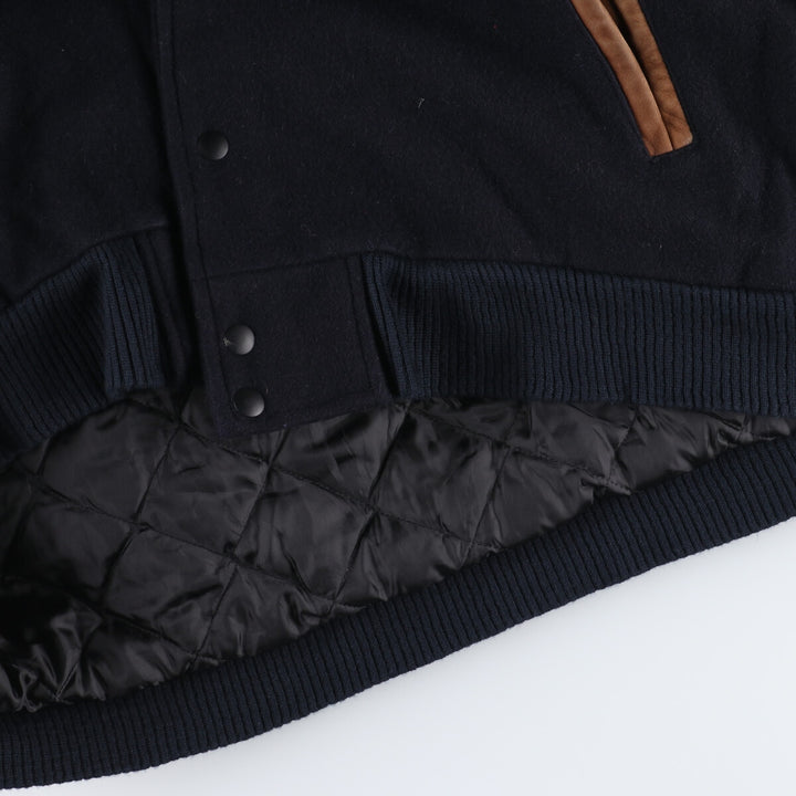 saxon leather sleeve wool varsity jacket award jacket varsity jacket made in canada men's xl /eaa408979