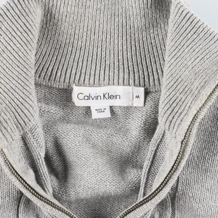 Calvin Klein Cable Knit Cotton Knit Half Zip Sweater Men's M /eaa409091