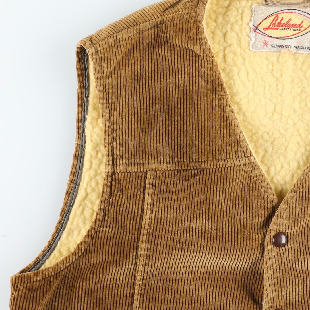 LAKELAND Corduroy Boa Vest Men's Medium Vintage /eaa409176