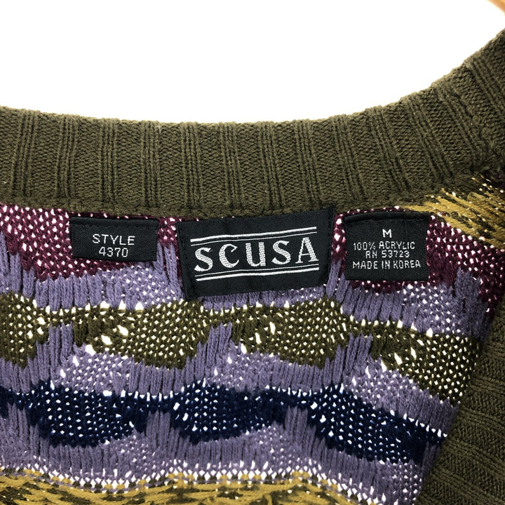 SCUSA Multi-border Acrylic Knit Cardigan Men's M /eaa409222