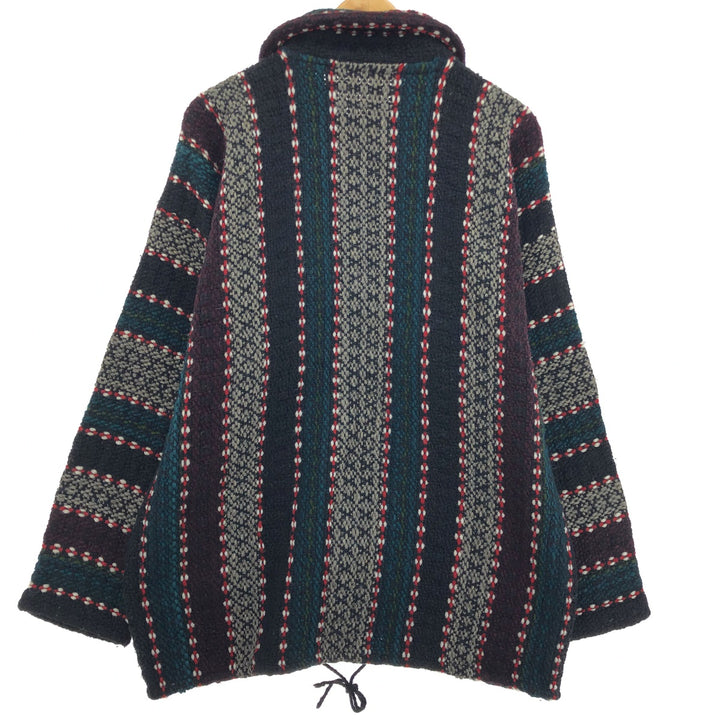 All-over print, collared wool knit cardigan, men's XXL /eaa409225