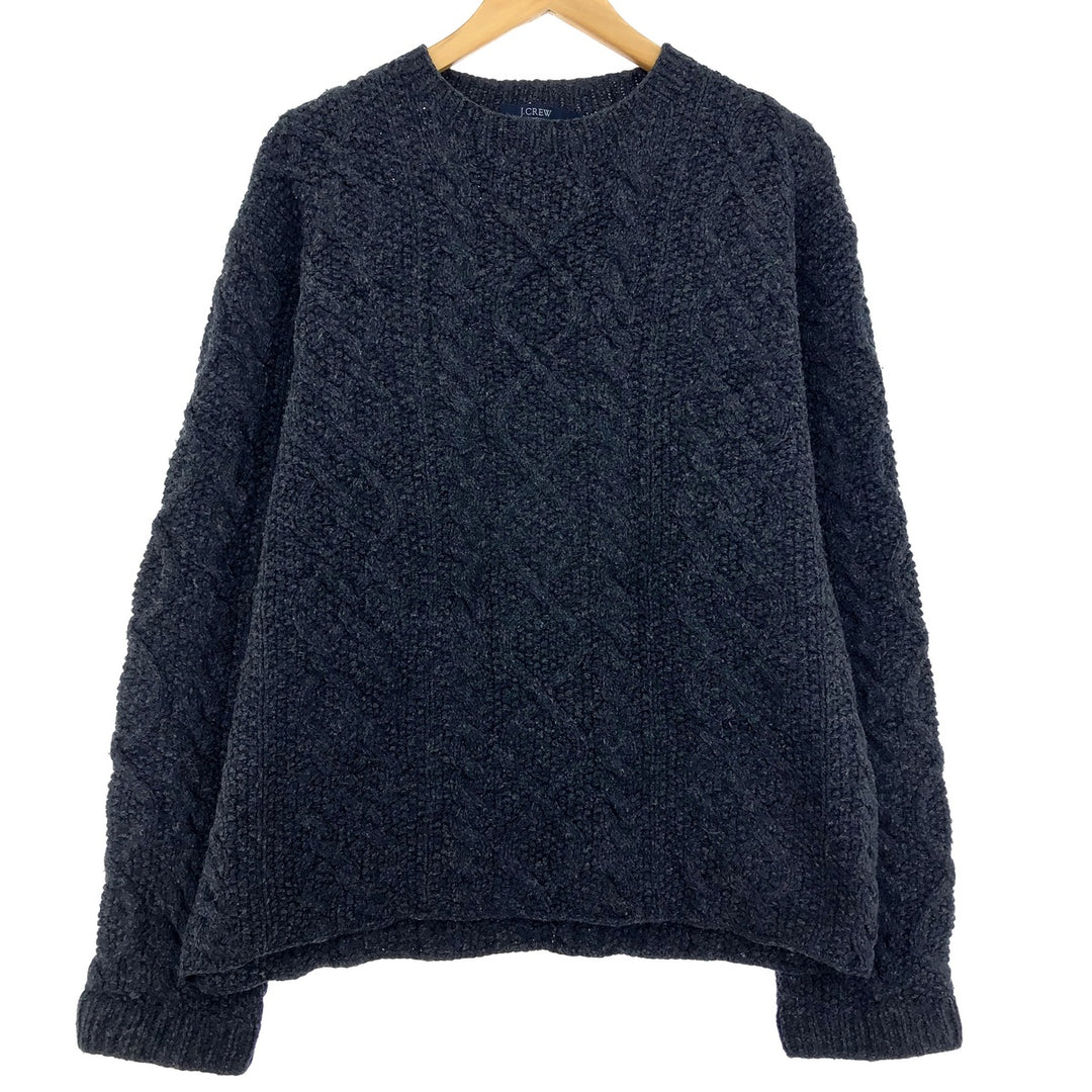 J.Crew HAND KNIT Fisherman Aran Knit Sweater Men's M /eaa409276