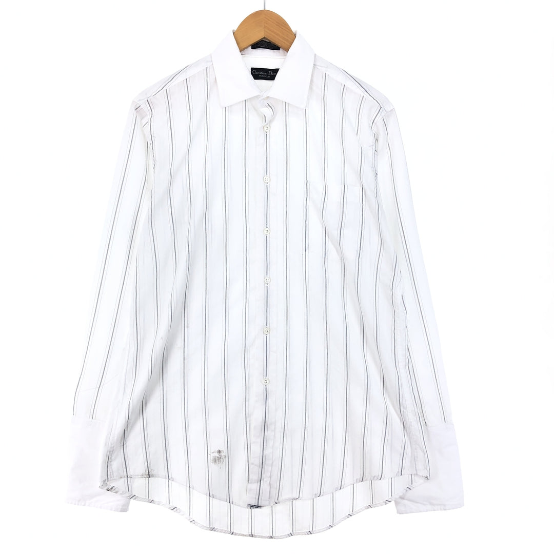 80s~ Christian Dior MONSIEUR long sleeve striped shirt made in USA men's M vintage /eaa409346