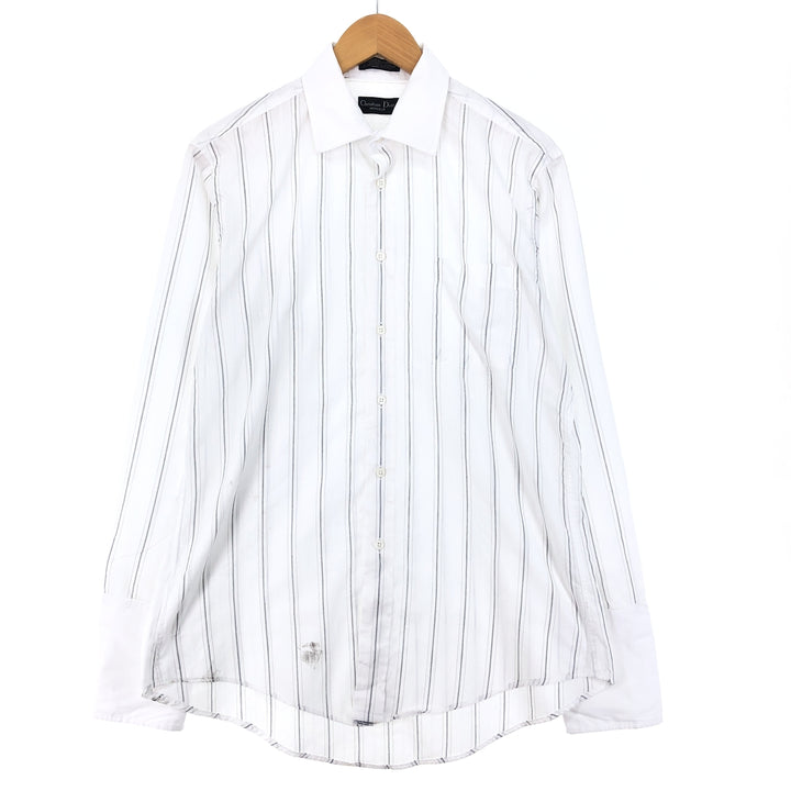 80s~ Christian Dior MONSIEUR long sleeve striped shirt made in USA men's M vintage /eaa409346