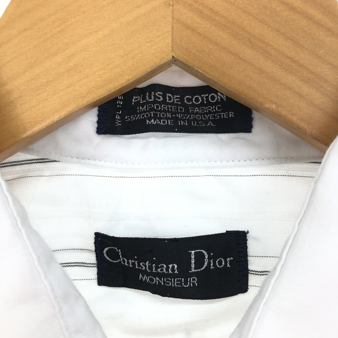 80s~ Christian Dior MONSIEUR long sleeve striped shirt made in USA men's M vintage /eaa409346