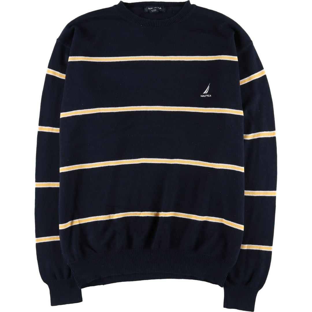 NAUTICA Striped Pattern Cotton Knit Sweater Men's L /eaa409587