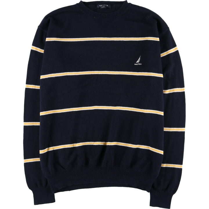 NAUTICA Striped Pattern Cotton Knit Sweater Men's L /eaa409587
