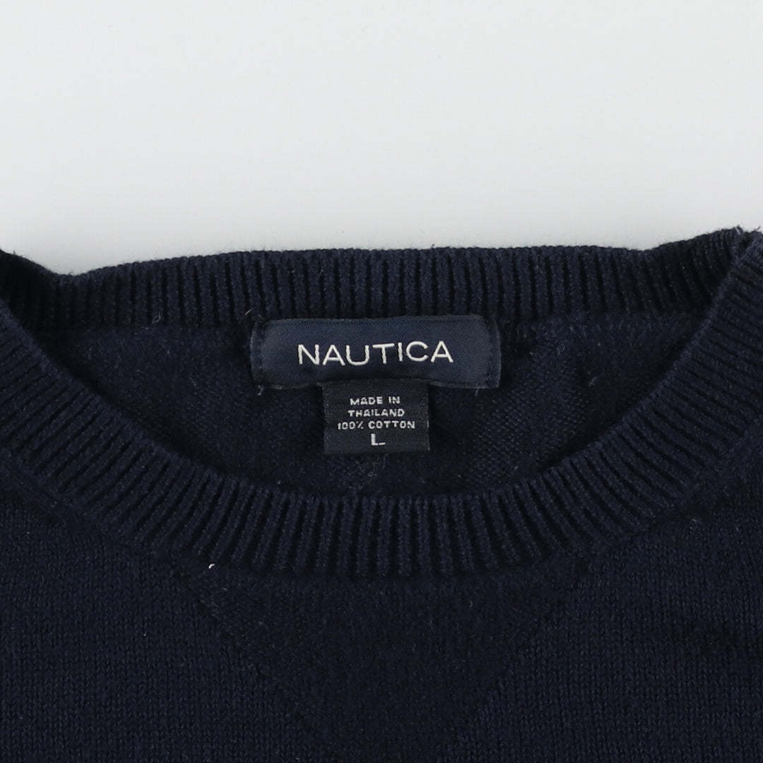 NAUTICA Striped Pattern Cotton Knit Sweater Men's L /eaa409587