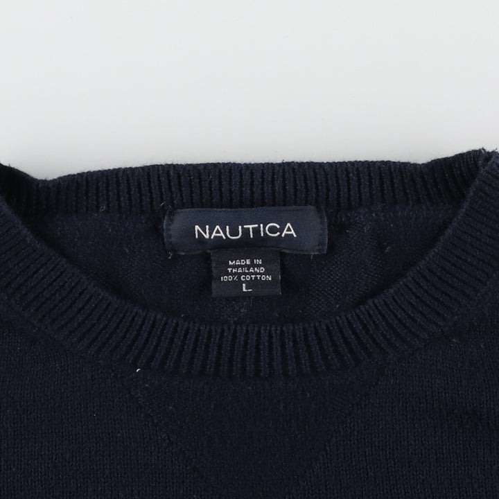 NAUTICA Striped Pattern Cotton Knit Sweater Men's L /eaa409587