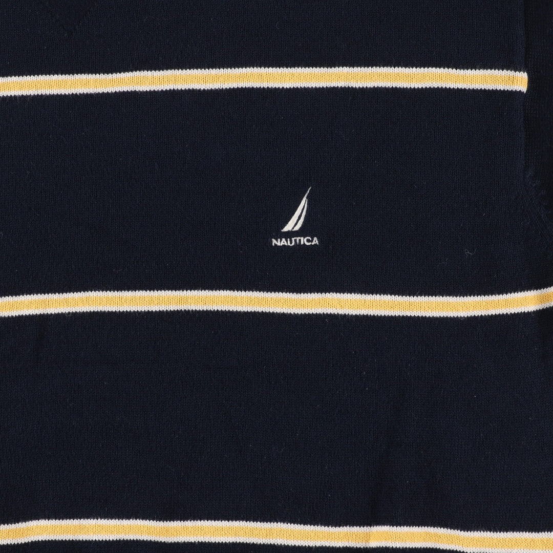 NAUTICA Striped Pattern Cotton Knit Sweater Men's L /eaa409587