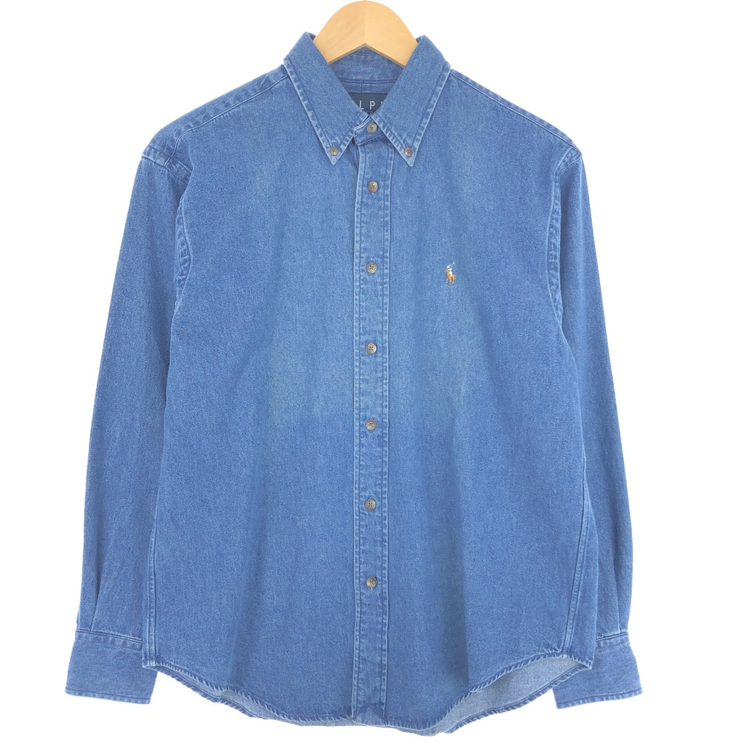 Ralph Lauren Long Sleeve Button Down Denim Shirt Women's L /eaa409799