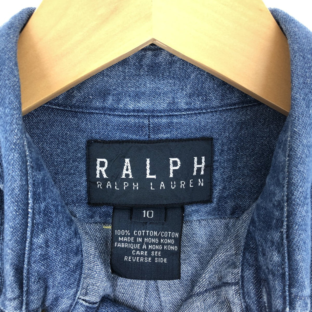 Ralph Lauren Long Sleeve Button Down Denim Shirt Women's L /eaa409799