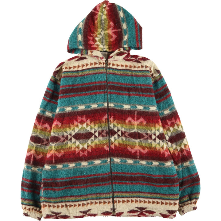 ARTESANIASSUMAG MAKI all-over print wool hoodie made in Ecuador men's M /eaa409857