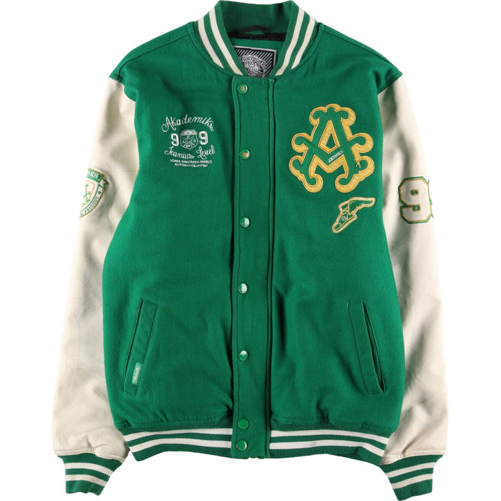 Akademiks Faux Leather Sleeve Wool Varsity Jacket Award Jacket Varsity Jacket Men's XL /eaa409951