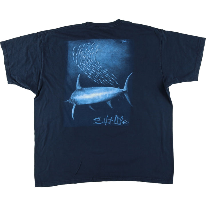 SALT LIFE Fish Pattern Back Print Animal T-Shirt Men's XXL /eaa410049