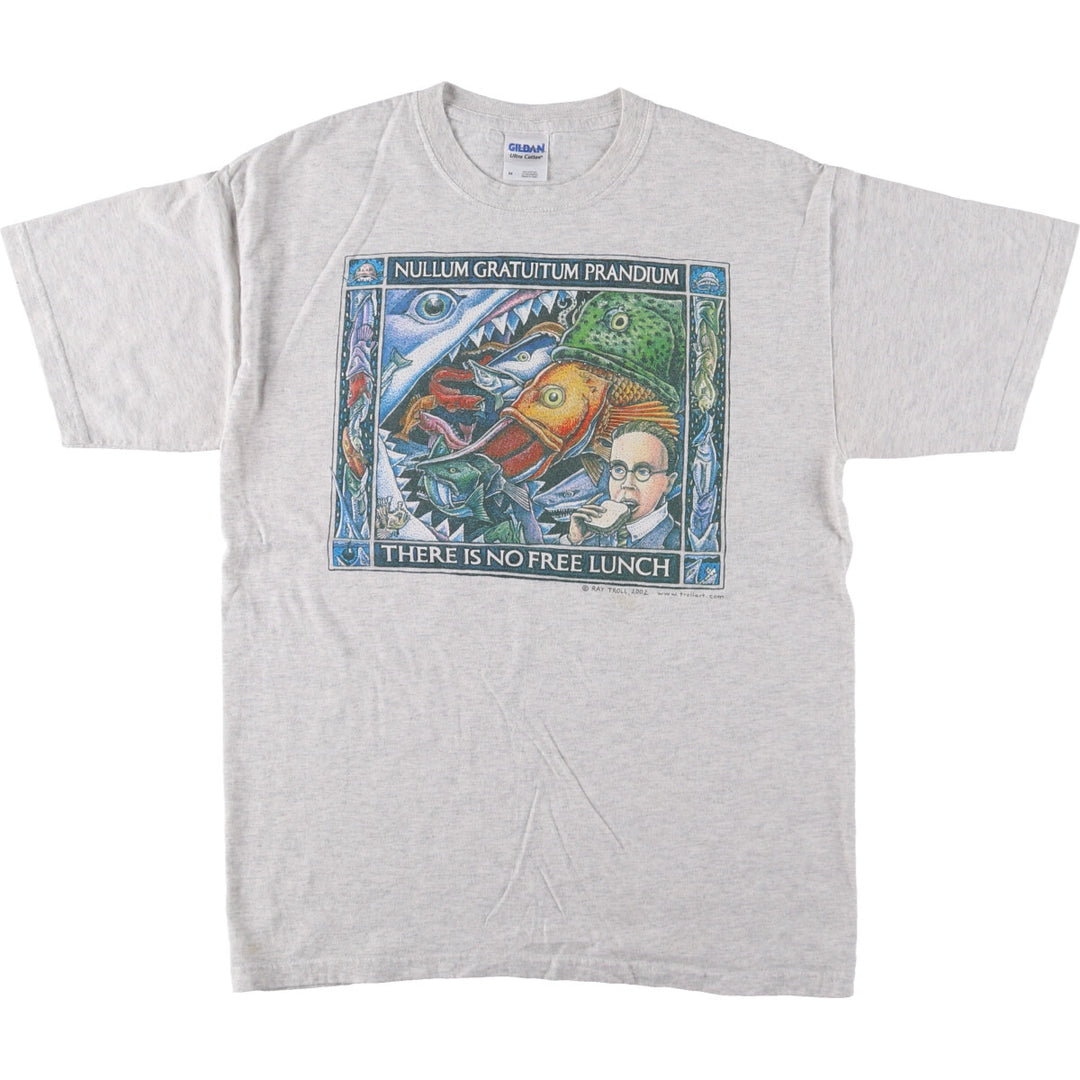 00'S Gildan RAY TROLL Art T-shirt Men's M size / eaa410058