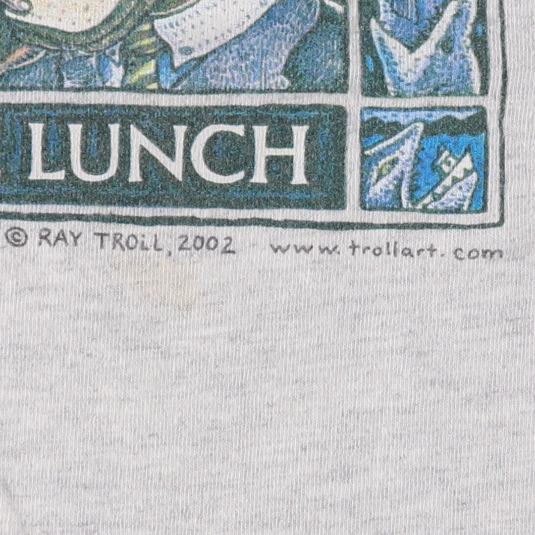 00'S Gildan RAY TROLL Art T-shirt Men's M size / eaa410058
