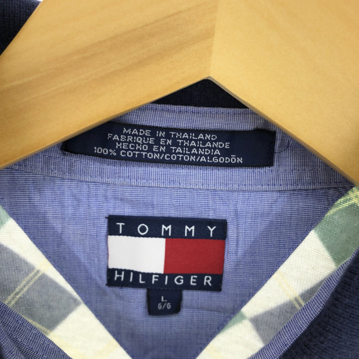 90'S Tommy Hilfiger Argyle Pattern Short Sleeve Polo Shirt Men's L Vintage cotton white type Vintage Second Hand