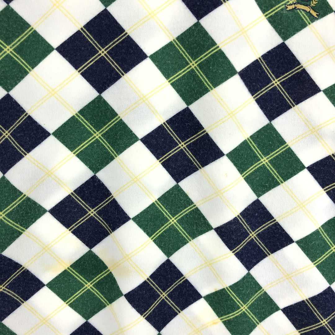 90'S Tommy Hilfiger Argyle Pattern Short Sleeve Polo Shirt Men's L Vintage cotton white type Vintage Second Hand